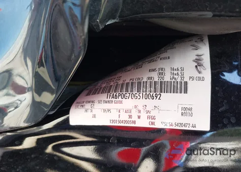 2016 Ford Fusion S из США, поврежденный, VIN 1FA6P0G70G5100692